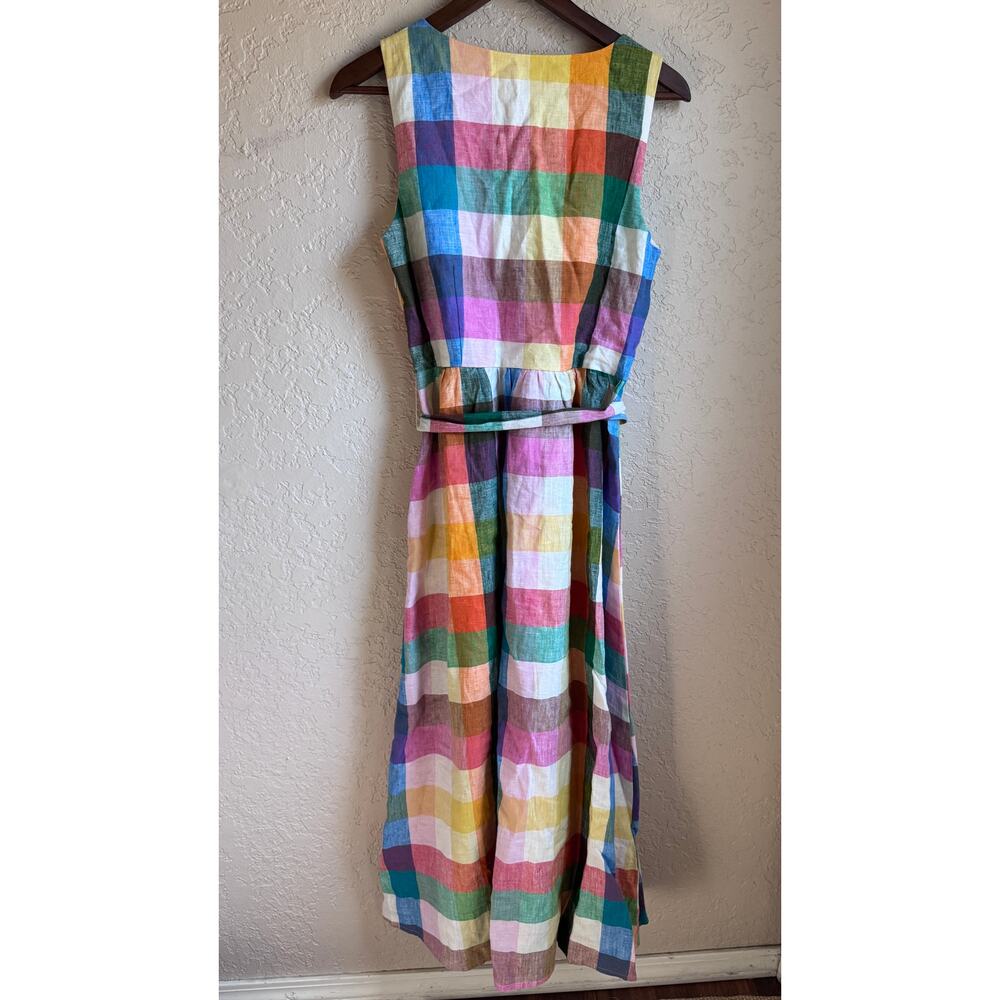 Boden multicolor gingham linen midi dress - Picture 9 of 9